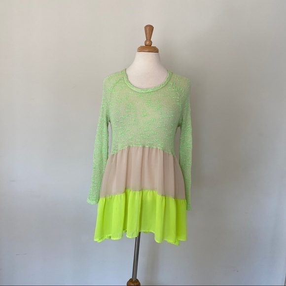Neon Tired Light Sweater L - Picture 1 of 12